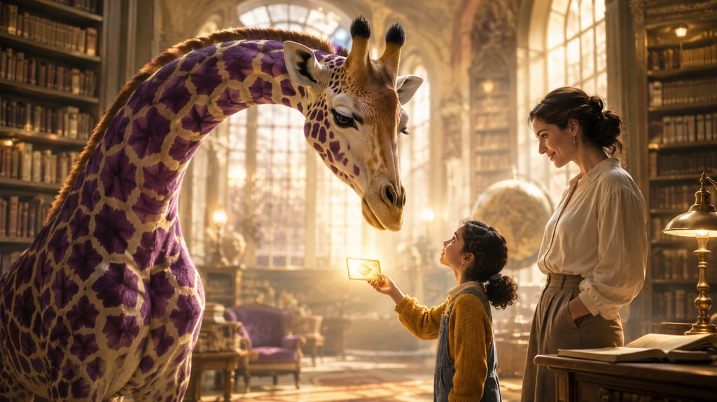 GIRAFFE WITH THE PURPLE SPOTS