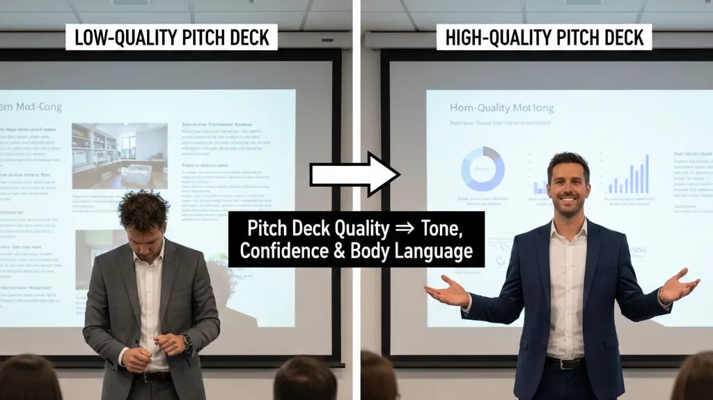 How Pitch Deck Quality Affects Tone, Confidence & Body Language
