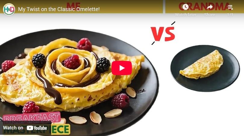 Video recipe for protein omelette