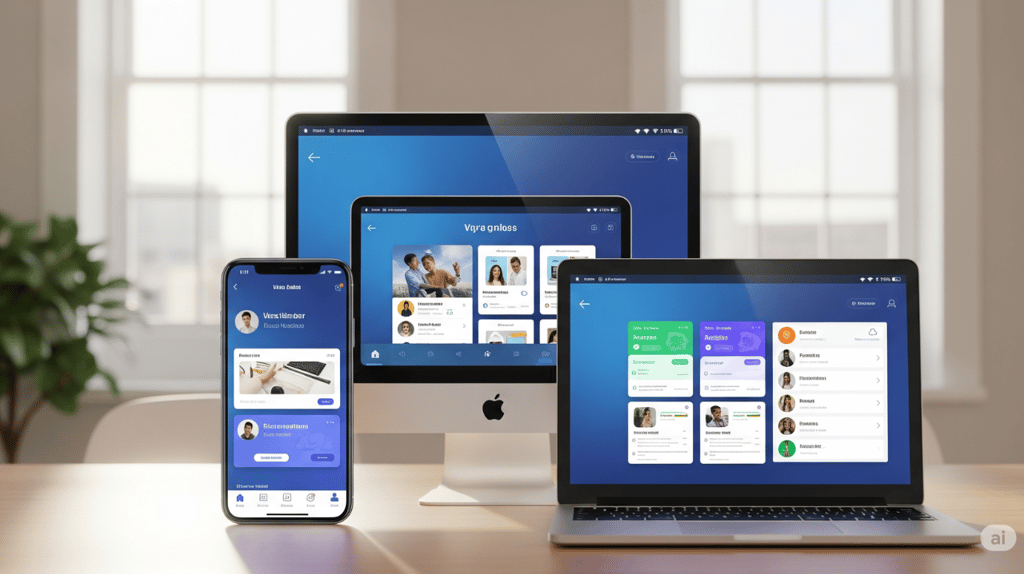 Finished mobile app displayed on multiple devices.