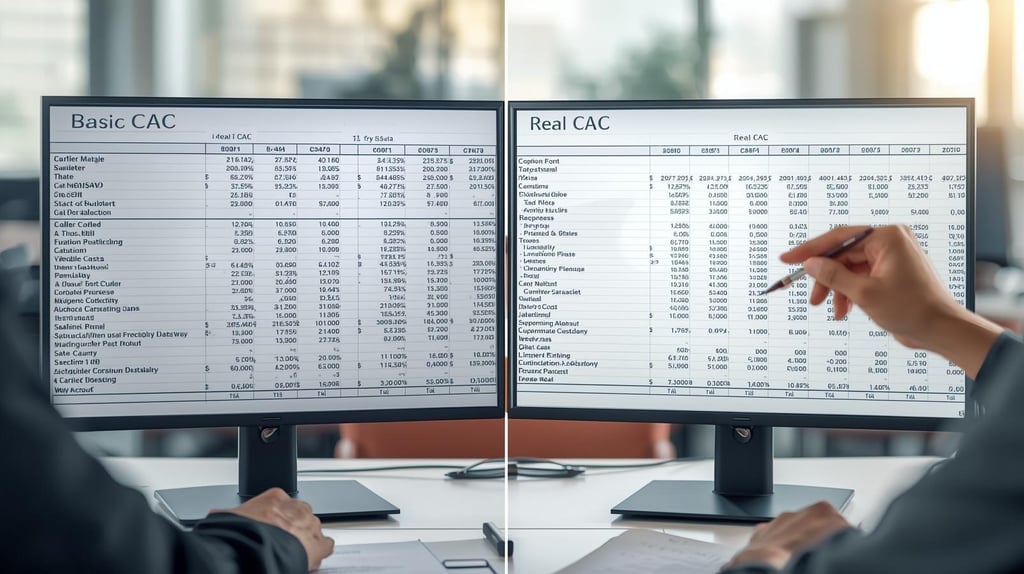 Basic CAC versus real CAC comparison