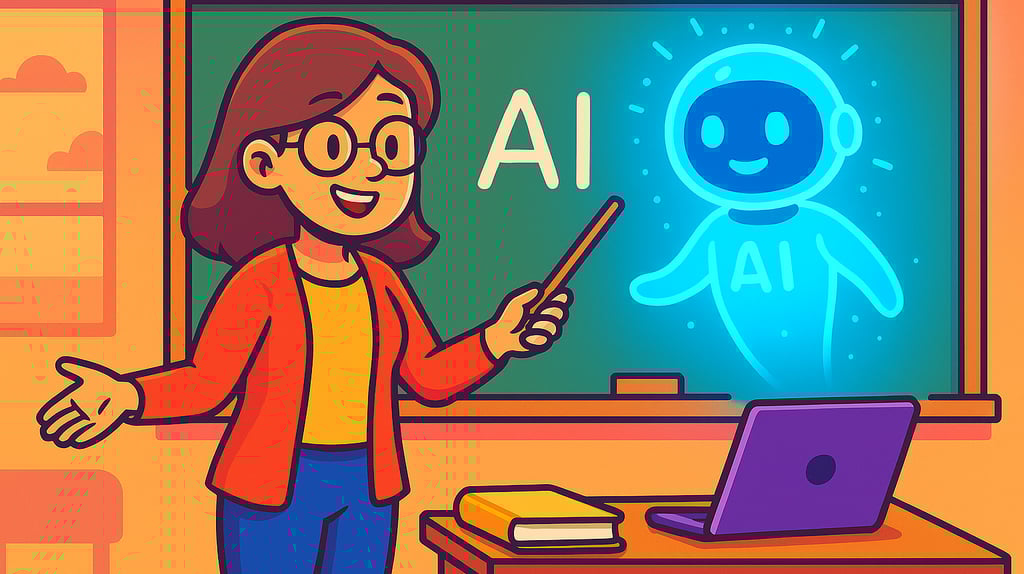 A teacher using an AI assistant to help her 
