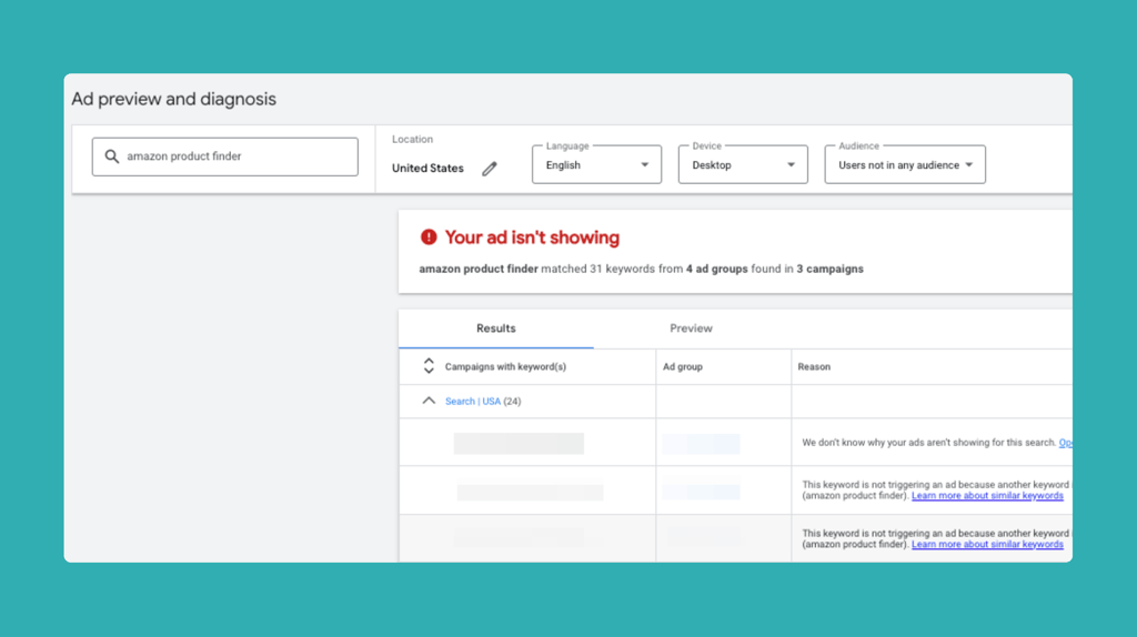 ad prieview and diagnosis tool