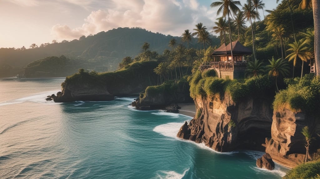 a pond with a fountain surrounded by fish