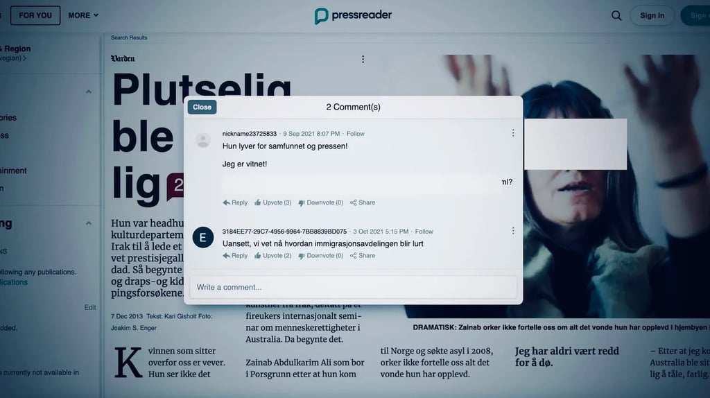 Varden.no article, Zainab Abdulkarim Ali, visual art, Zainab Art, Iraq, Norway, Oslo, Italy, Crotone