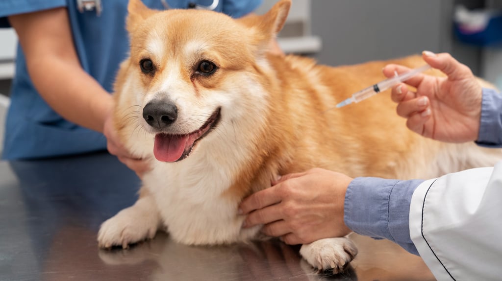 Dog getting vaccination