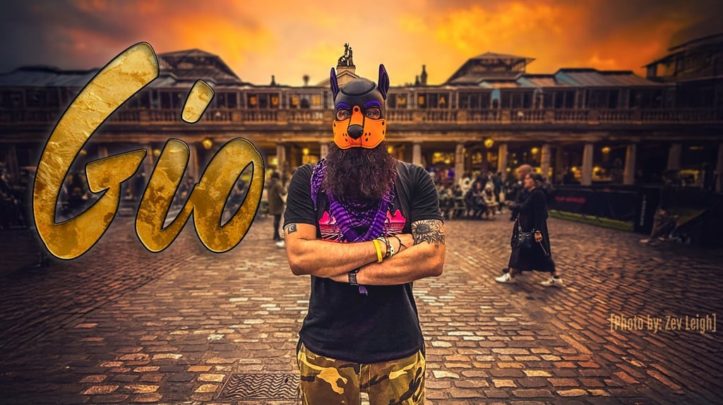 Man. poses in a pup mask - GIO