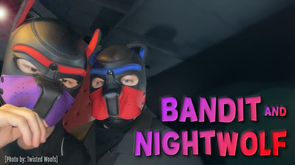two men in pup masks and the title BANDIT & NIGHTWOLF