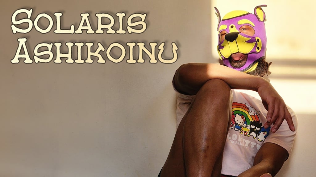 A man in a pup mask and his name: Solaris Ashikoinu