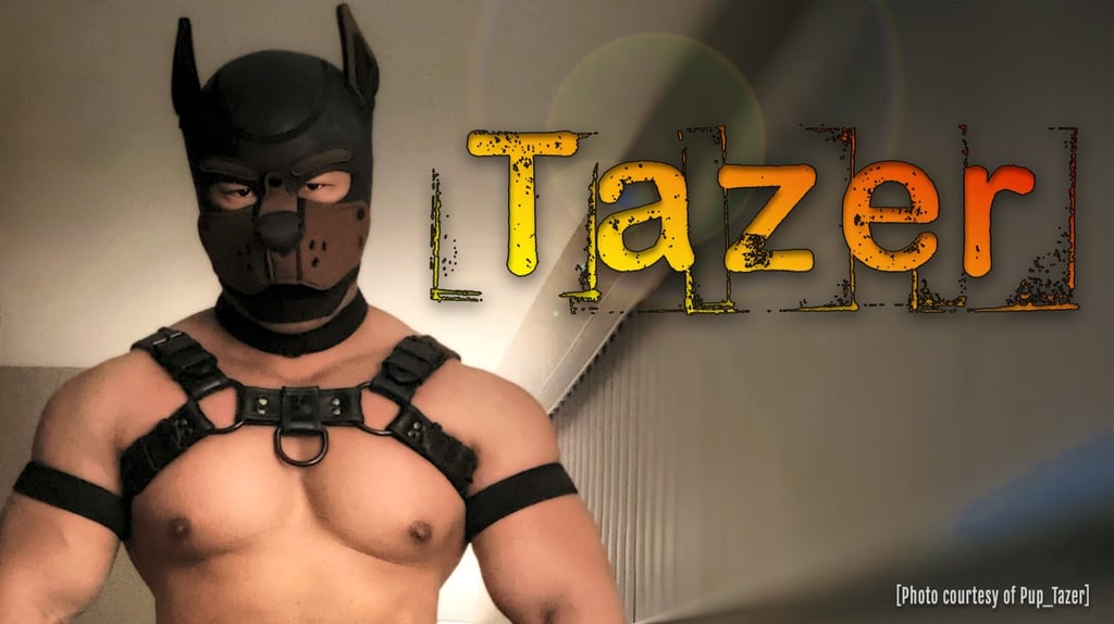 A muscle man in a pup mask: TAZER