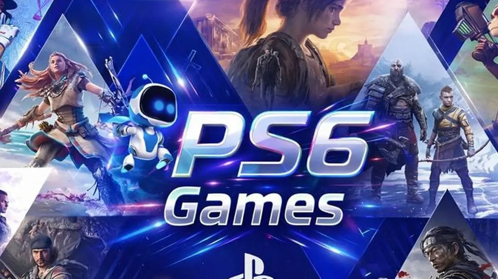 Collage de títulos exclusivos y personajes para la futura consola PlayStation 6 presentados en MBTECNIC.