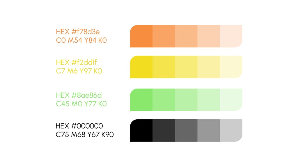 Energetic color palette for modern geometric branding off sport apparel brand.