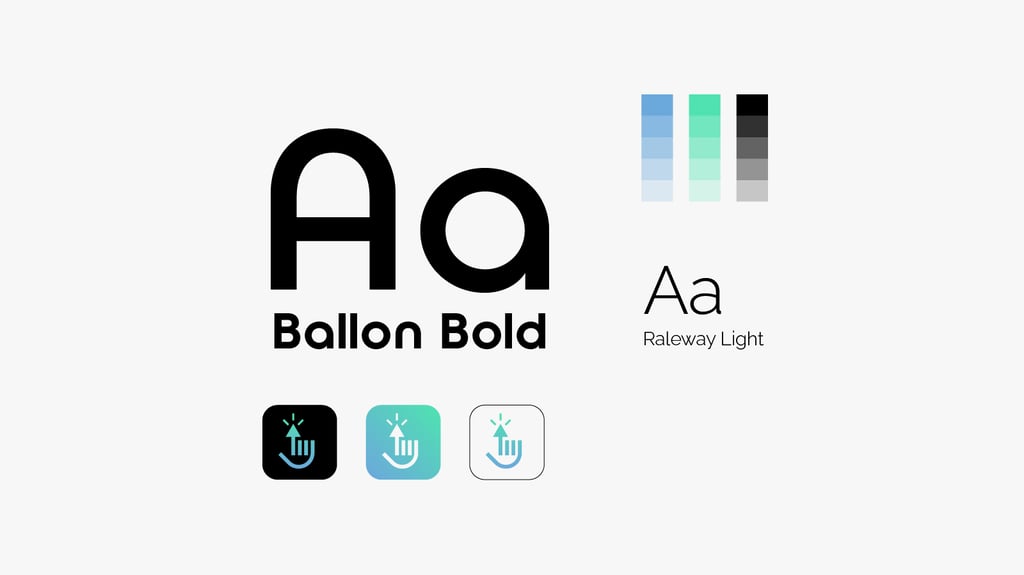 Brand fonts, color palette and app icon design.