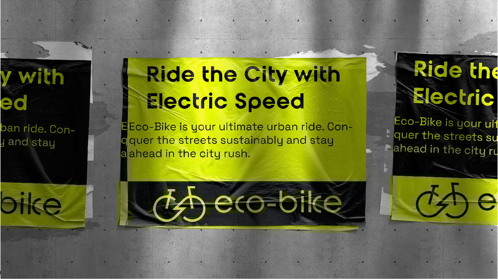 Eco-bike shop graphic design poster.