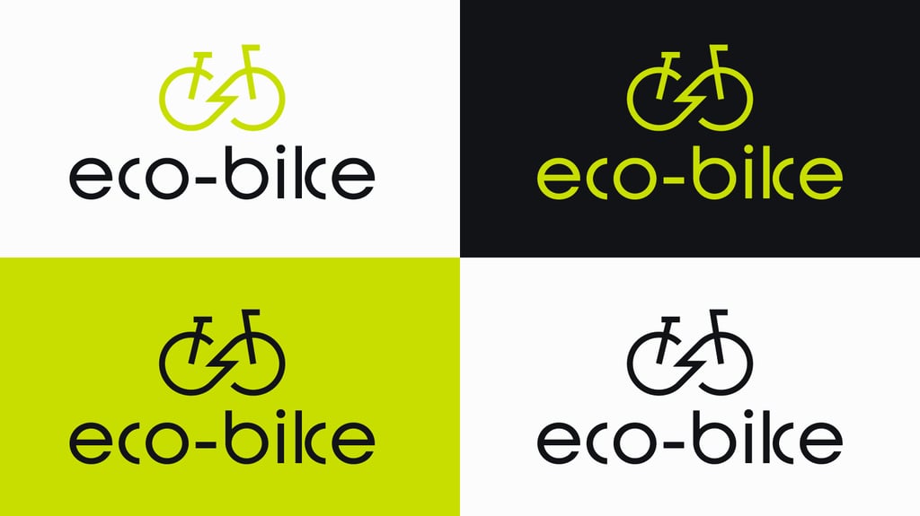 Modern bicycle stacked logo variations.