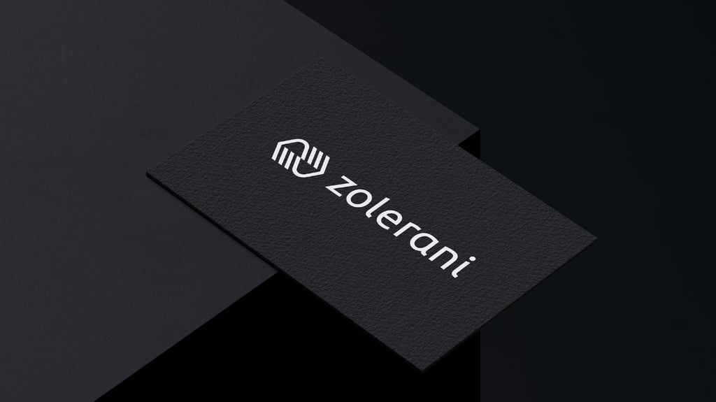 Logo design for cloud service on black business card.