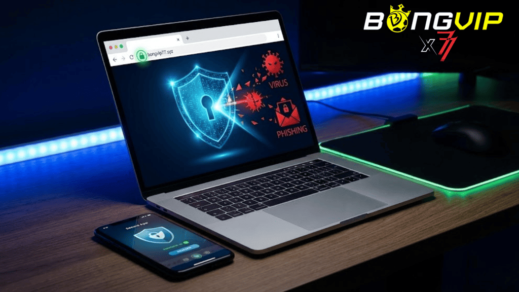Hình ảnh minh họa tổng hợp về các biện pháp bảo mật kỹ thuật số, nhận diện rủi ro lừa đảo trực tuyến