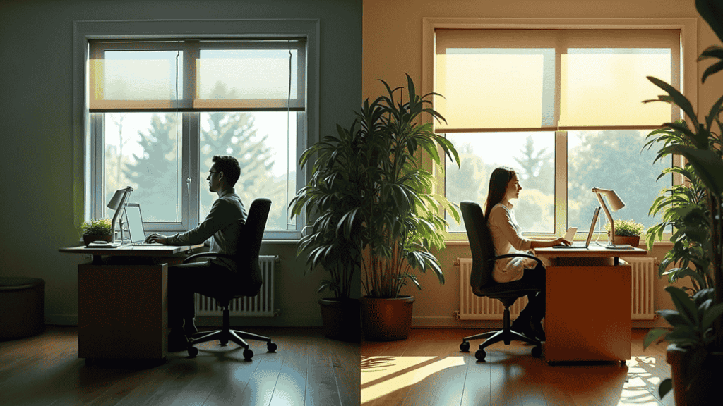daylight vs darker work environment