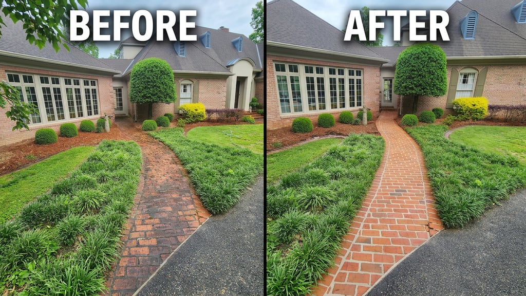 Brick cleaning before and after pressure washing Cullman, AL