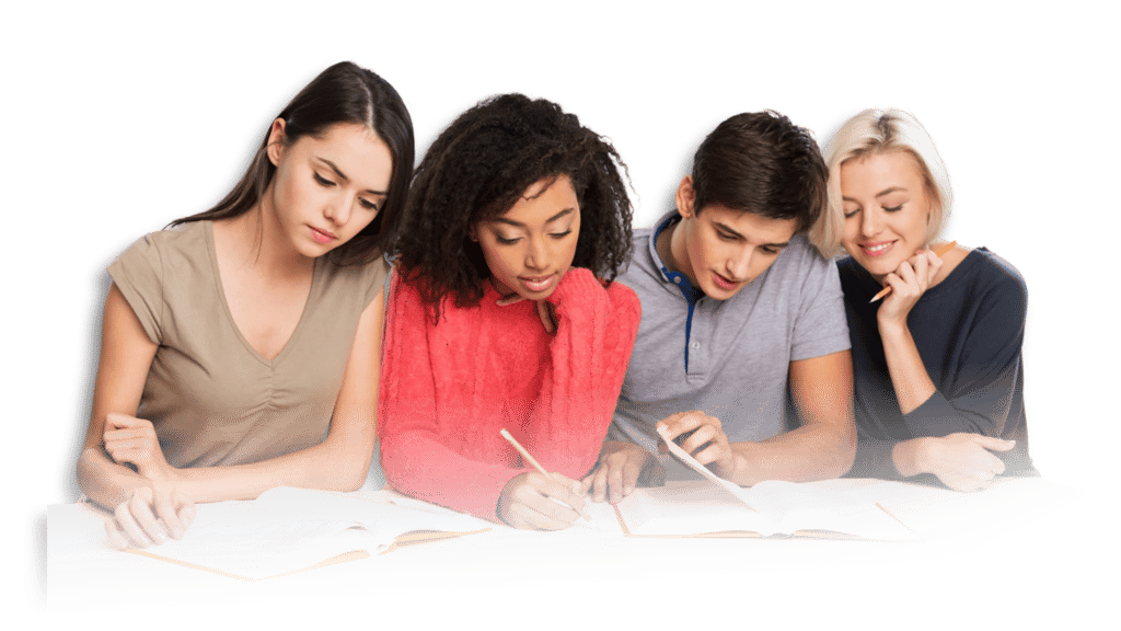 a group of students studying together