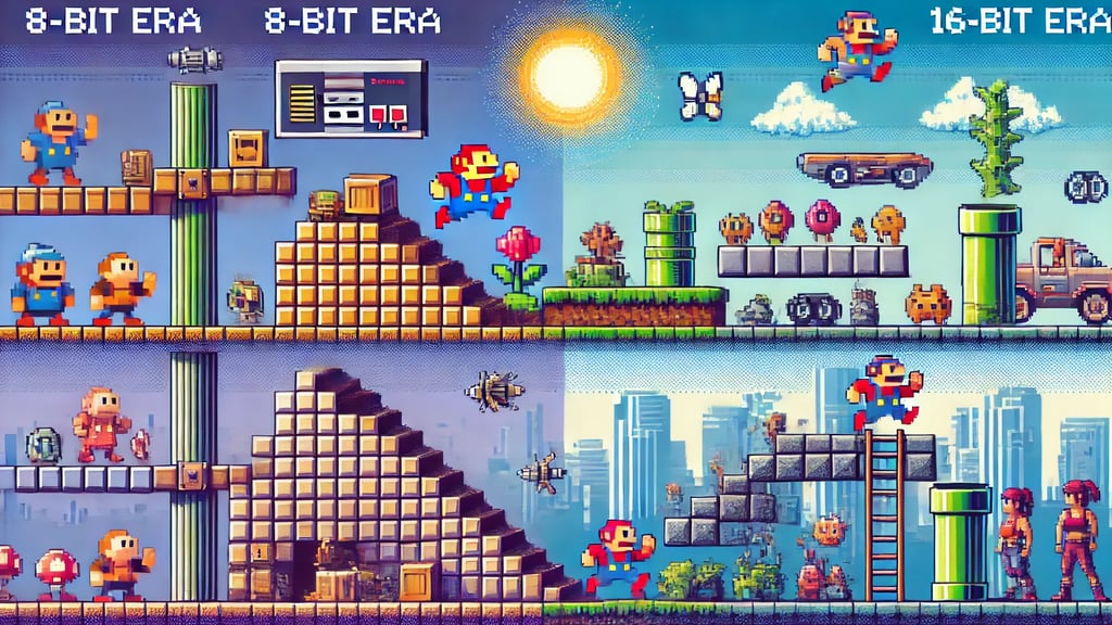 evolução gráfica dos videogames, da pixel art aos gráficos realistas com Ray Tracing.