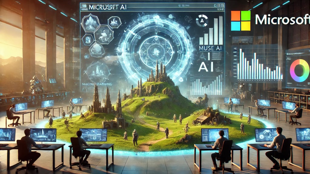Muse , IA da Microsoft, gerando um mundo virtual em tempo real, com desenvolvedores acompanhando