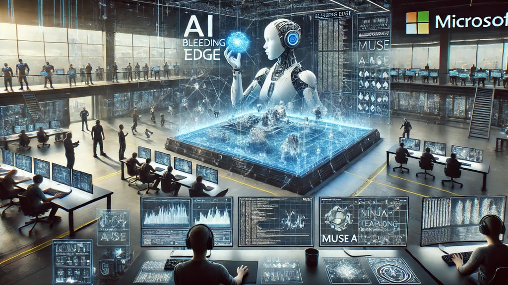 processo de treinamento do Muse , IA da Microsoft, com dados de Bleeding Edge , engenheiros analisan