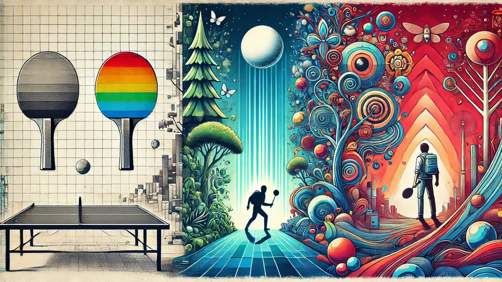 evolução dos jogos, do pixelado ao abstrato, com uma transição de elementos simples para complexos
