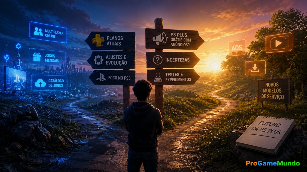 Jogador observa caminhos digitais sobre o futuro da PS Plus.