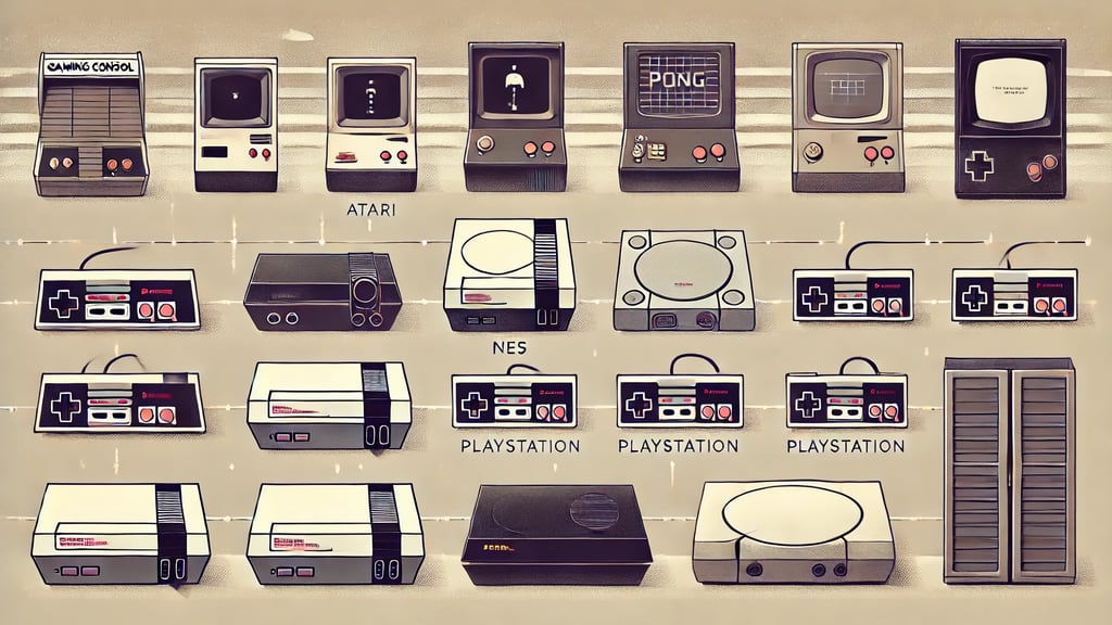 a display of old video game consoles and video game consoles