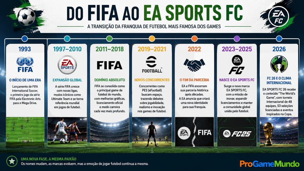 Linha do tempo da transição de FIFA para EA Sports FC