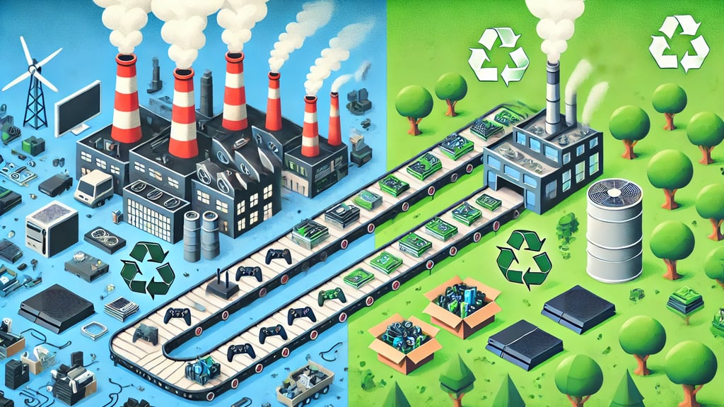 Fábrica dividida entre processos poluentes e práticas sustentáveis ​​de fabricação de hardware