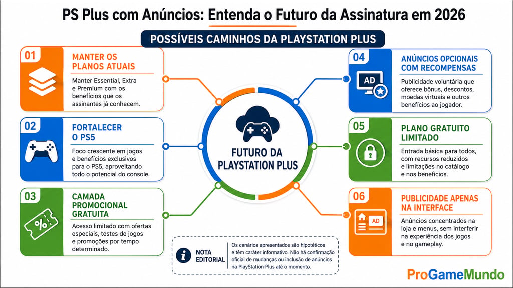 Mapa mostra possíveis caminhos futuros da PlayStation Plus.