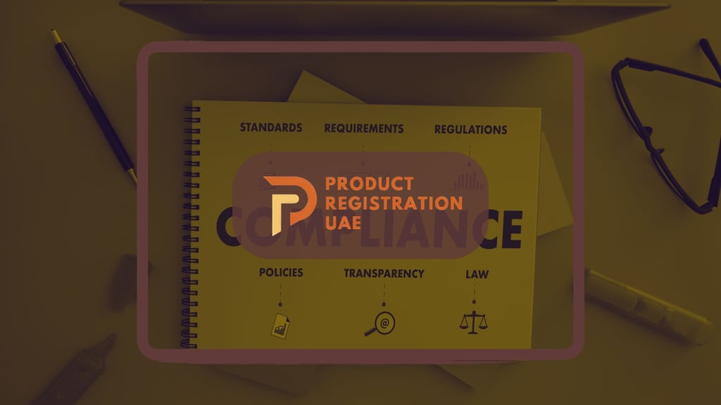 Product Registration UAE Logo with compliance background