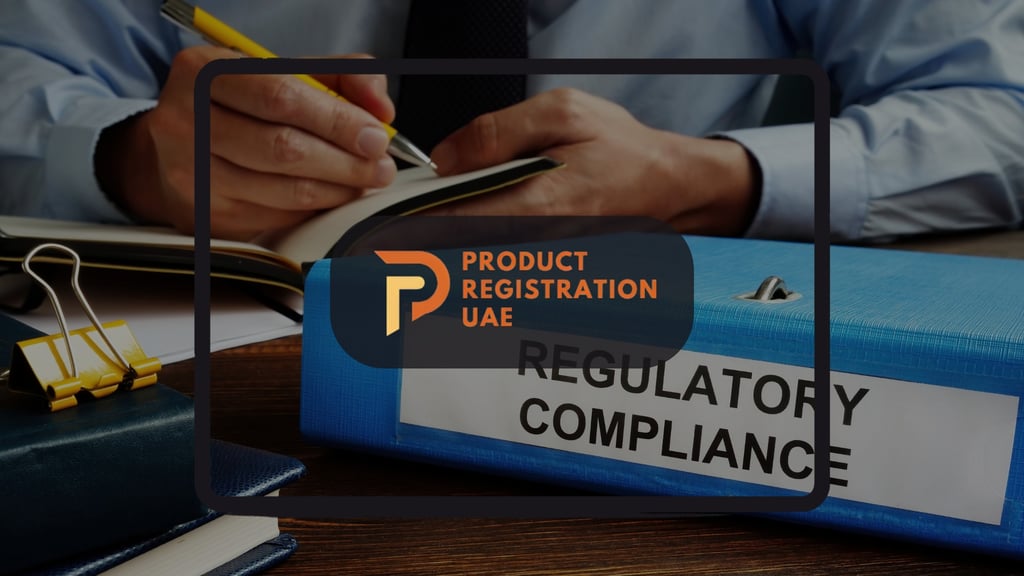 File labeled Regulatory Compliance with notebook, symbolizing regulatory consulting services UAE