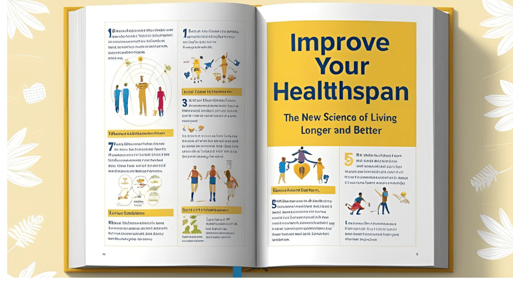 a book opened to show a book about health