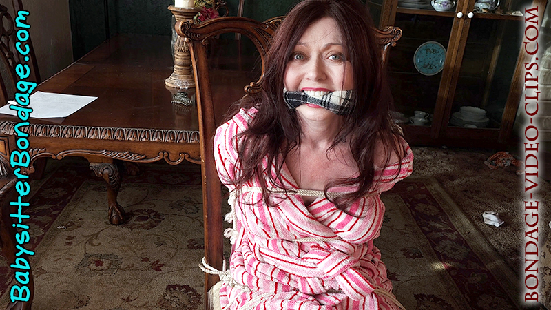 Mom Natasha Flade Tied to Chair Barefoot in Robe