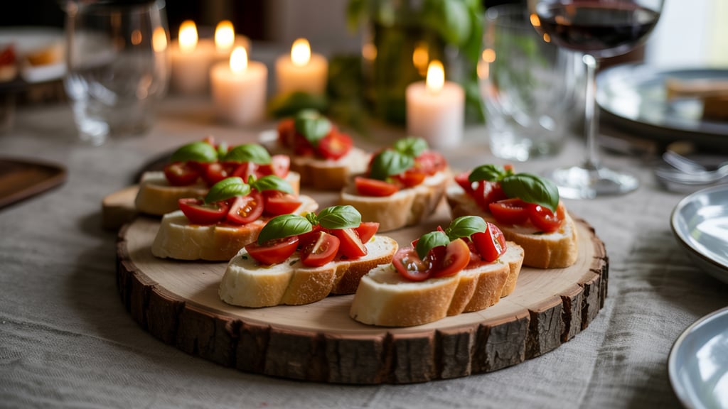 a table with breaded breaded bread and candles