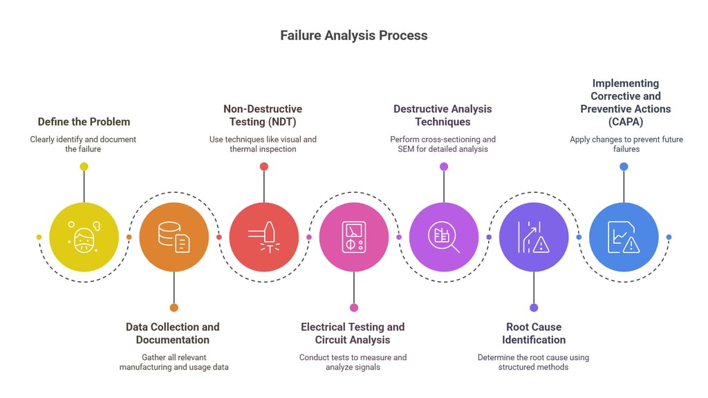 Failure analysis steps