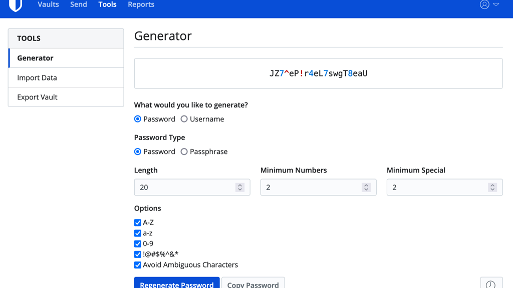 example of password generator