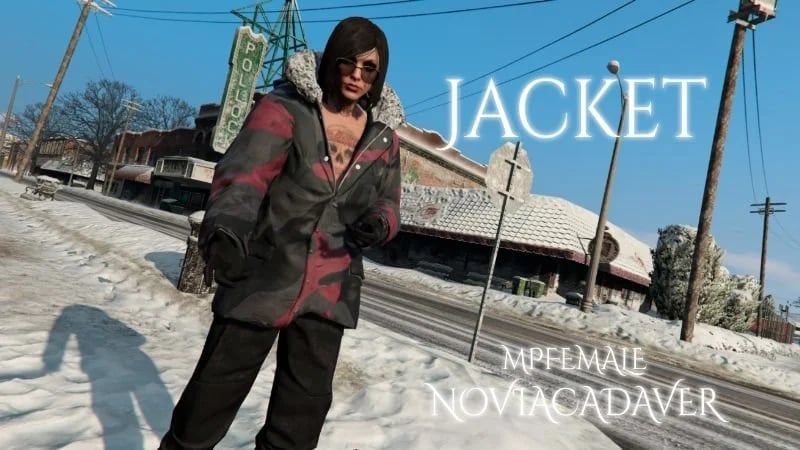 a man in a jacket and sunglasses standing in the snow