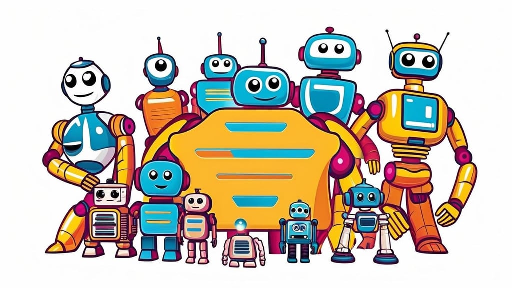 a group of robots and robots