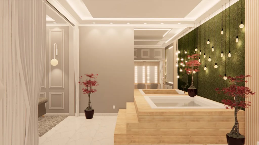 hidromassagem em banheiro interiores