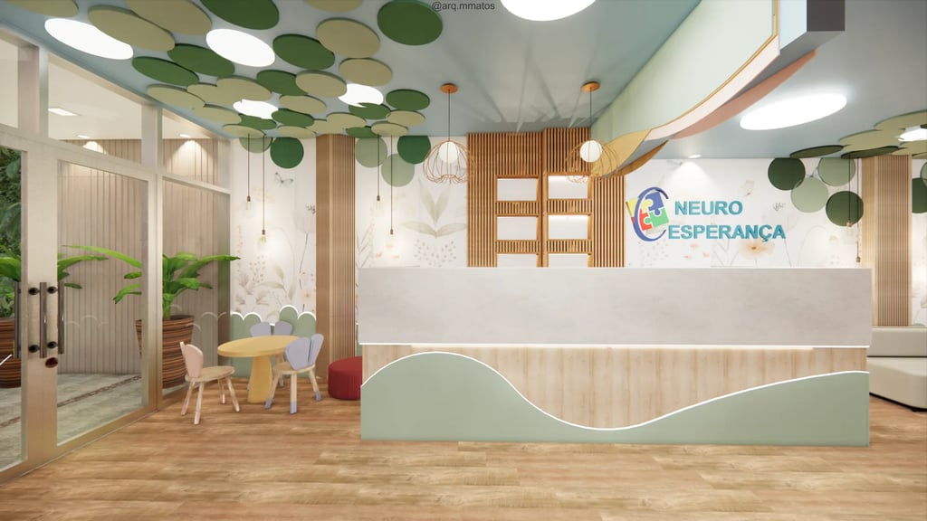 recepção de clinica de terapias neuro esperança arquitetura