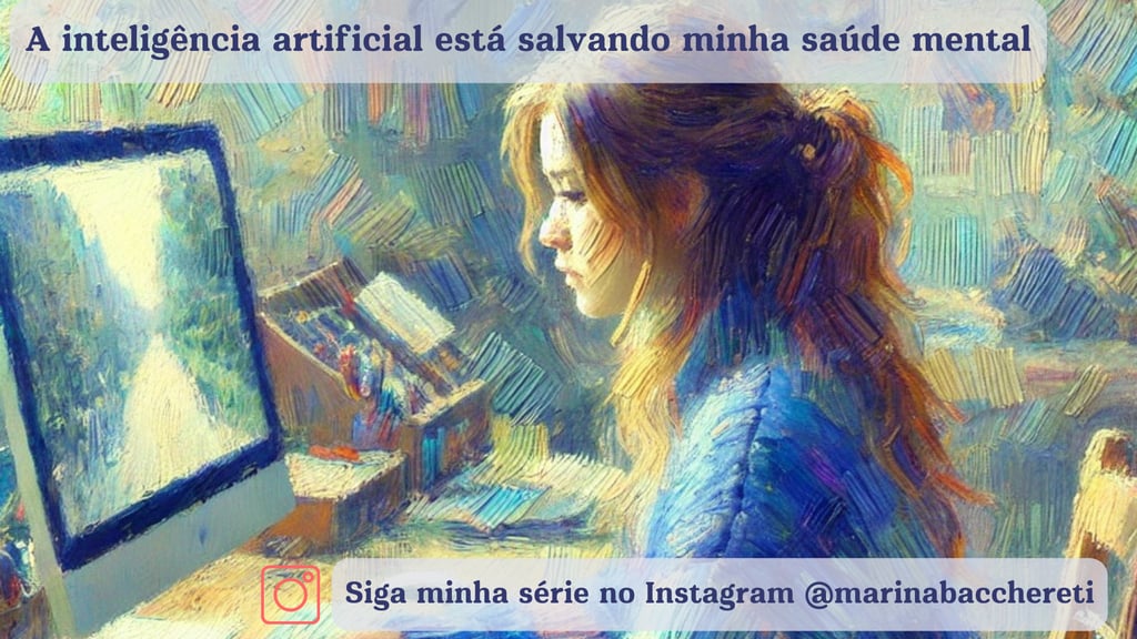 Mulher mexendo em Inteligência Artificial e com problemas de saúde mental