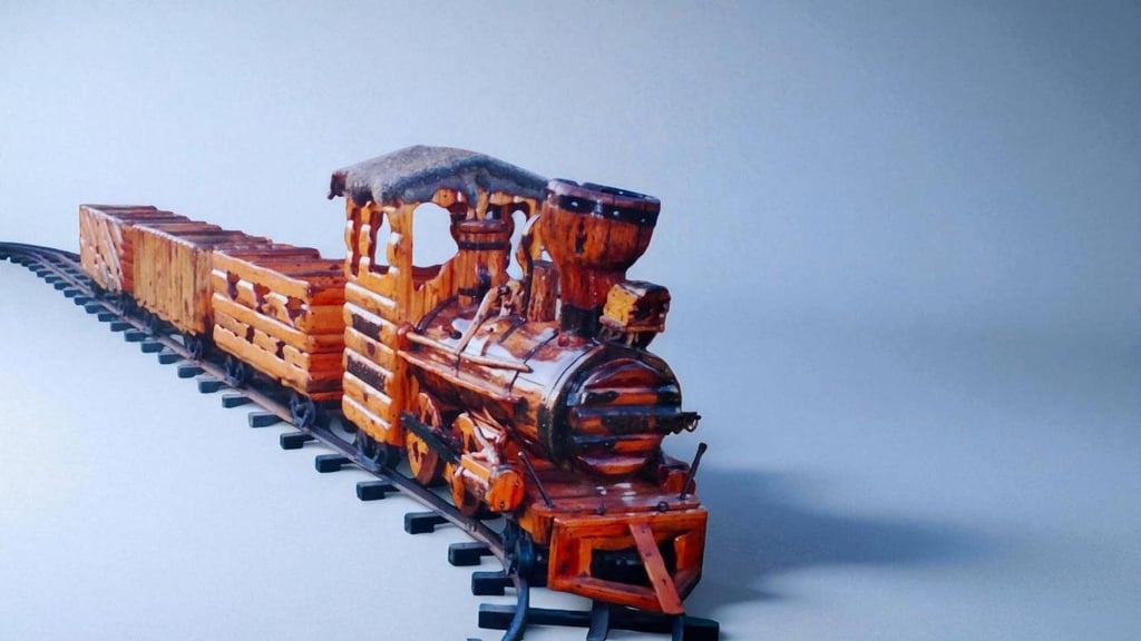 alquiler tren de madera para decoracion