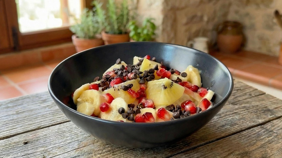 Crema di riso al cocco con frutta fresca