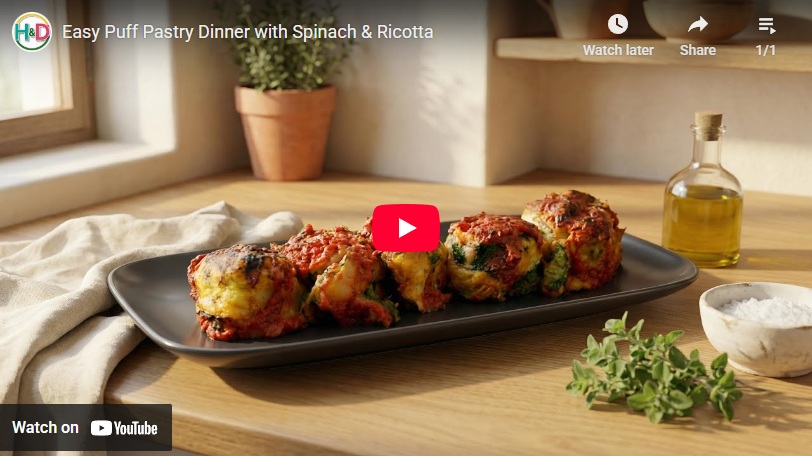 Video ricetta per spinaci e ricotta con pasta sfoglia