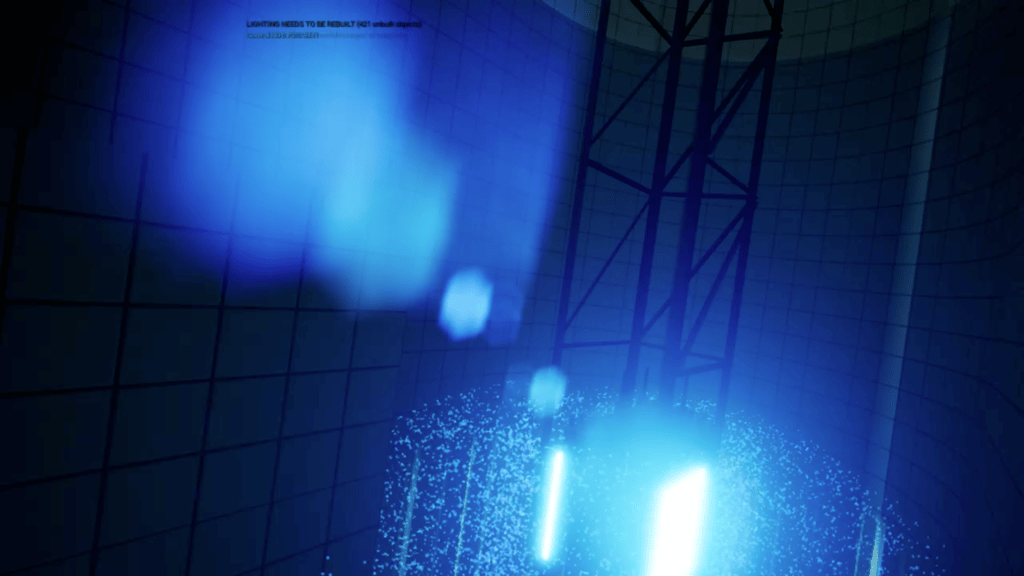 Digital version of the reactor core with Chrenkov radiation glow