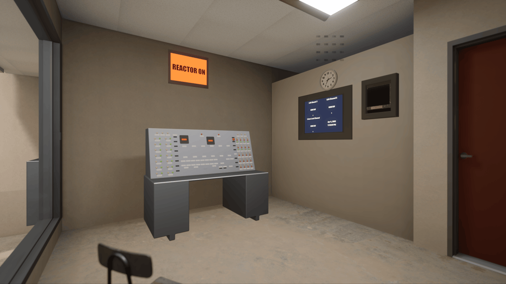 Digital room with a nuclear reactor control panel